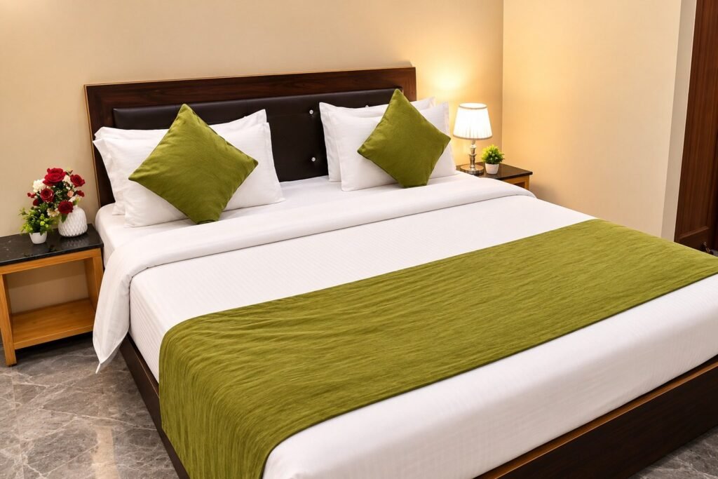 Deluxe room at Hotel Kedar Inn by Around Stays