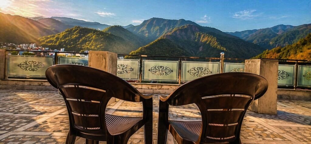 Mountain view from the terrace at The Great Garuda by Around Stays